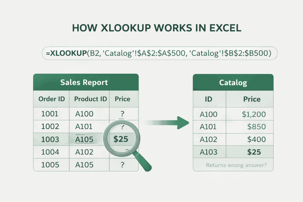 How XLOOKUP works in Excel