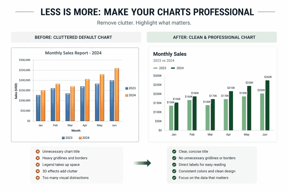 How to Make Excel Charts Look Professional