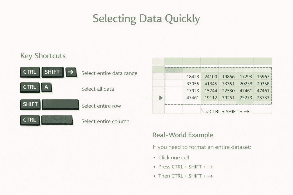 How to Select Data Quickly in Excel Using Shortcuts