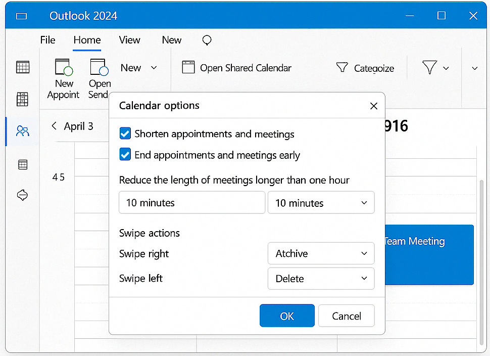Image of Outlook 2024 meeting improvement feature