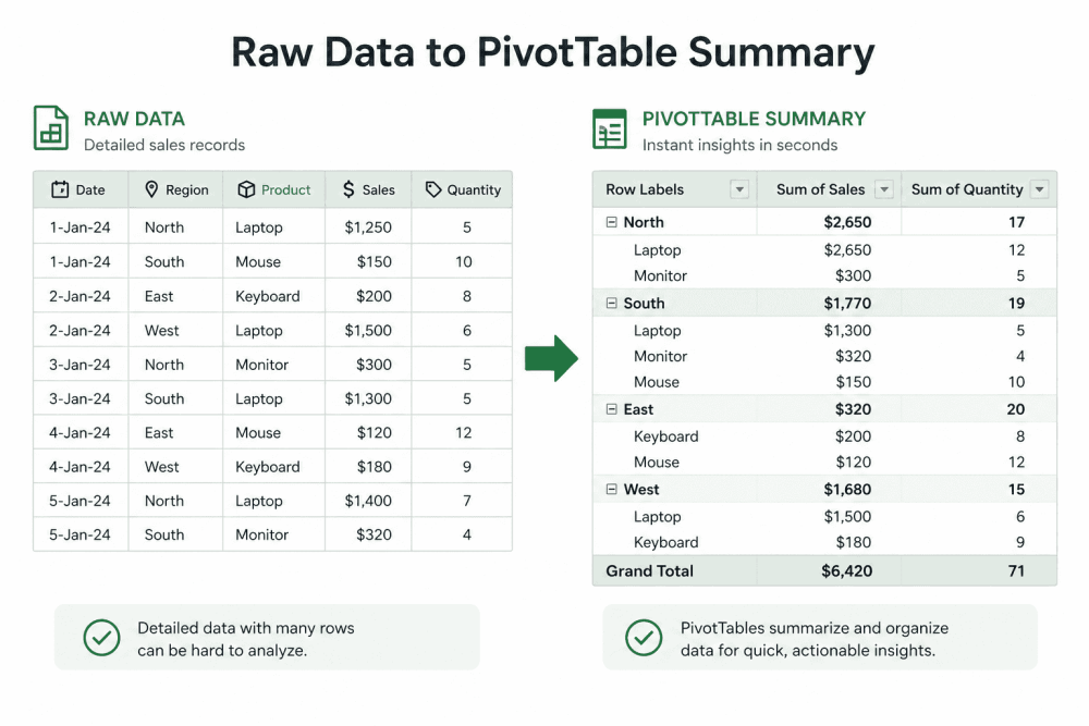 Raw Data Pivot Table Summary