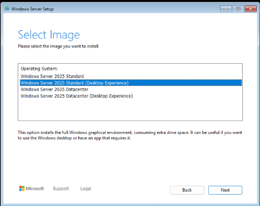 Windows Server 2025 Standard (Desktop Experience)