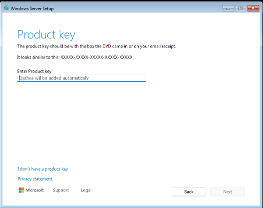 Enter Windows Product Key