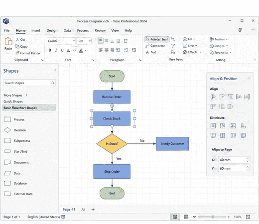 visio 2024 add arrange shapes