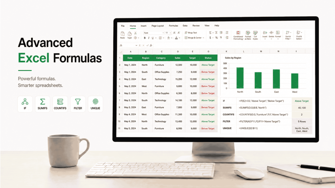 Advanced Excel Formulas for Power Users: Nested IF, SUMIFS, COUNTIFS, Dynamic Arrays, and More