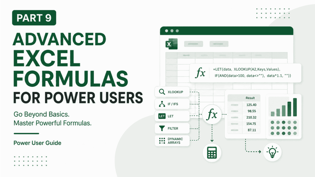 Advanced Excel Formulas for Power Users: Nested IF, SUMIFS, COUNTIFS, Dynamic Arrays, and More