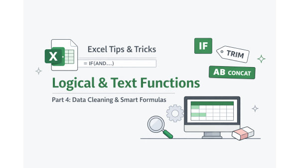 Excel Logical and Text Functions Explained (IF, AND, OR, TRIM Guide)