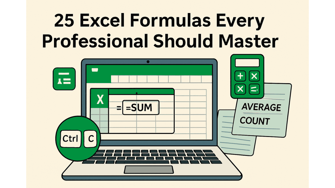 image of 25 essential excel formulas