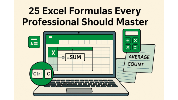 image of 25 essential excel formulas
