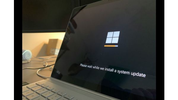 A computer undergoing system update