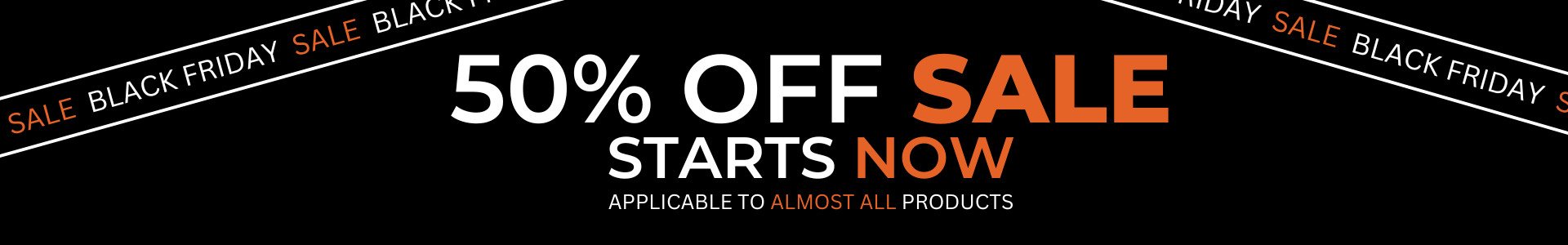 black friday sale desktop banner - Get 50% off all software